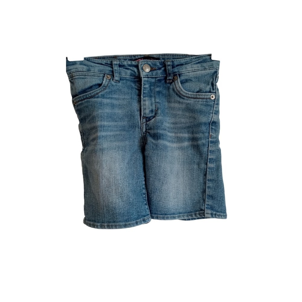 Levi girls light to medium wash midi short denim shorts